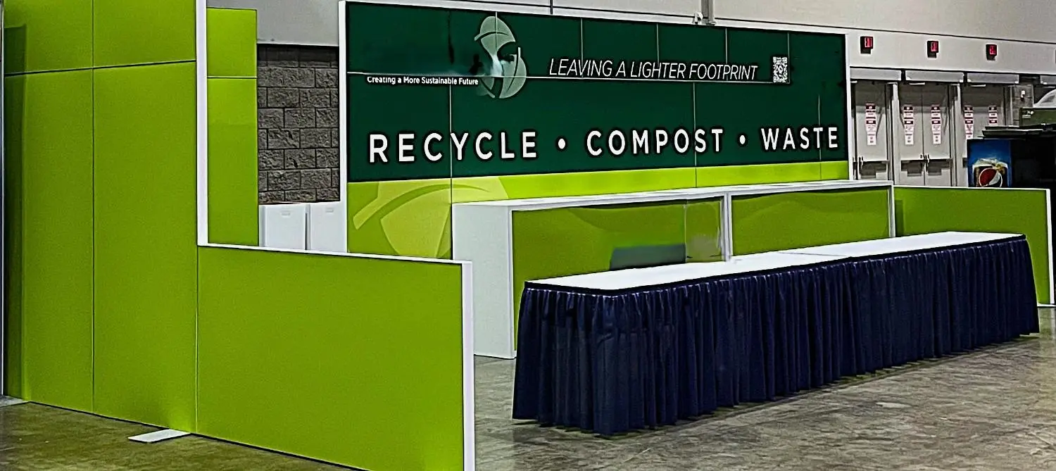 Exhibition stand built with 100% PVC-free display board