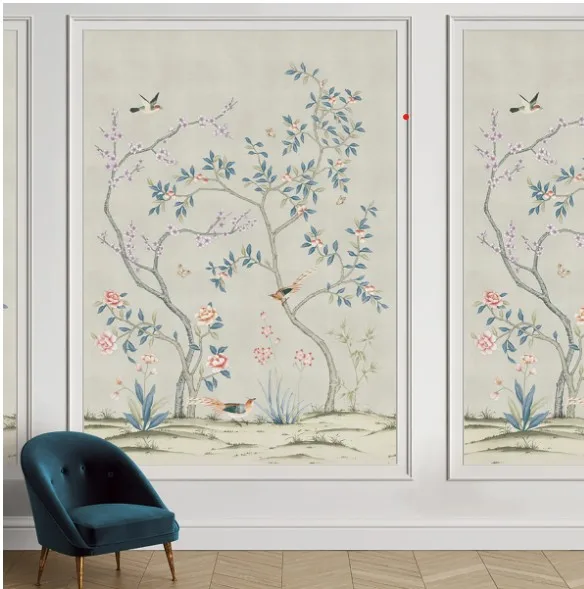 Peel-and-stick 100% PVC-free wallcovering being applied