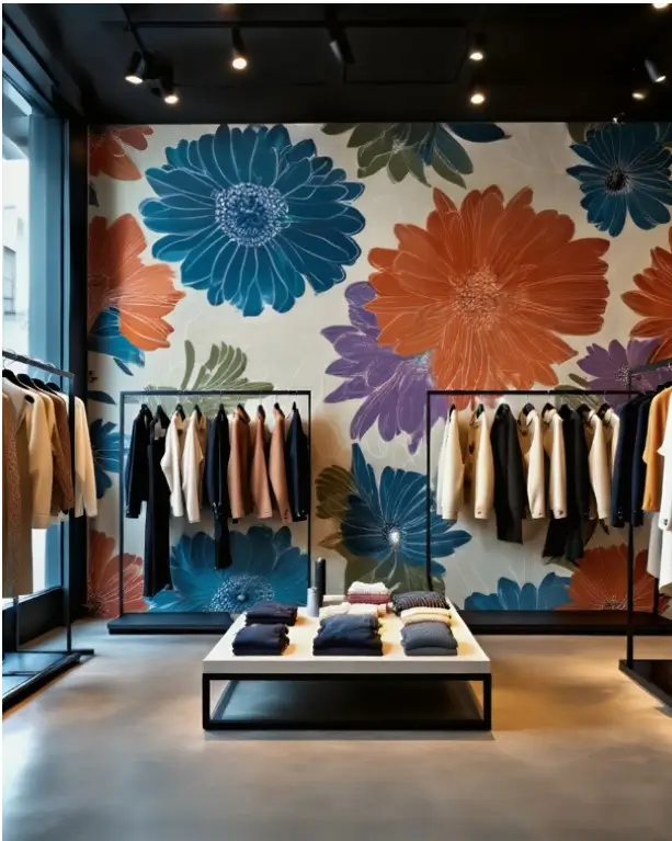 Hotel-style interior finished with 100% PVC-free printed wallcovering
